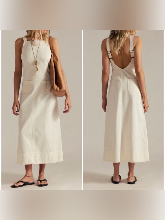 Free People Dresses & Skirts - NWT Free People Dex Denim Midi Dress - ecru cream white - XS, Small, Medium